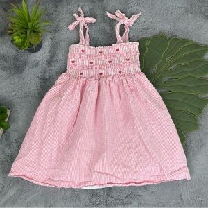 Janie and Jack Strawberry 🍓 Fields Smocked Striped Seersucker Dress 18-24M